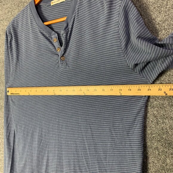 Marine Layer Henley Shirt Men‎ Sz Medium Striped Long Sleeve Pullover - Picture 4 of 9